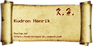 Kudron Henrik névjegykártya